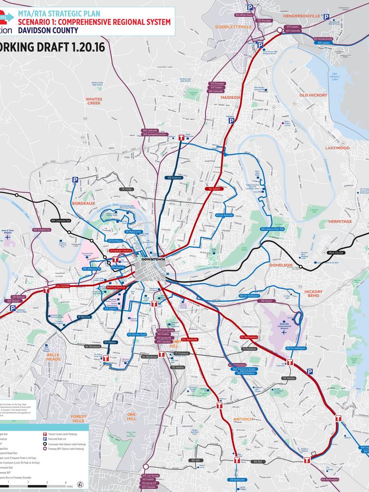 Nashville Bus Routes Map