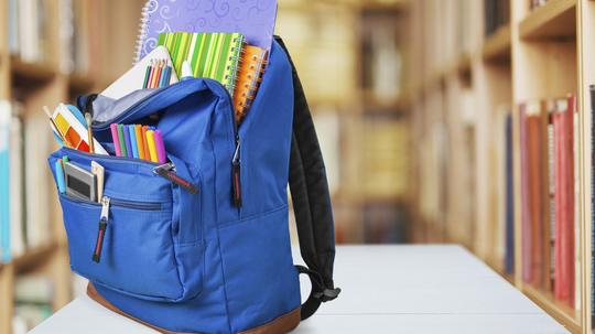 School, backpack, back.