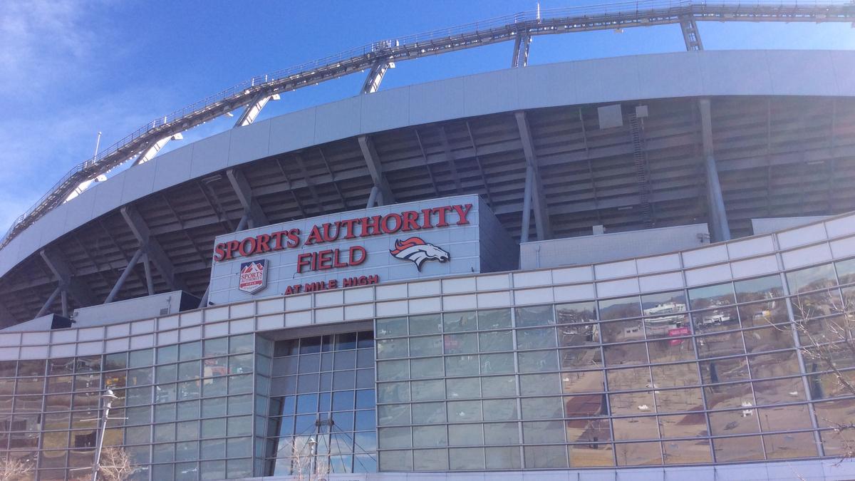 Sports Authority Field at Mile High, home stadium of the Denver Broncos  National Football League team in Denver, Colorado. The mile-high portion of  the title refers to stadium's location almost exactly where