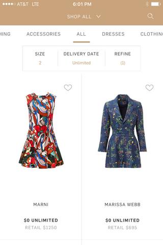 rent the runway backup size