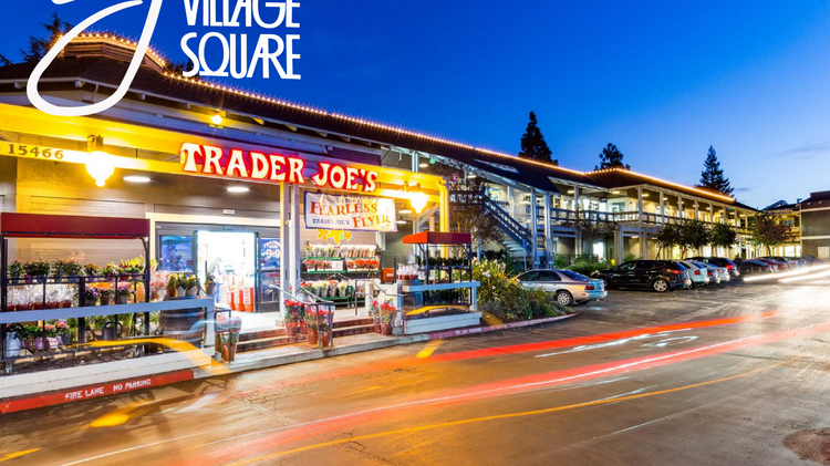 Village Square in Los Gatos is anchored by a Trader Joe's and Pet Food Express.