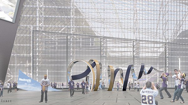 Vikings introduce horn sculpture for stadium plaza