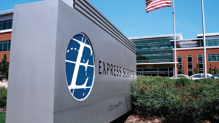 Express Scripts Headquarters sign closeup