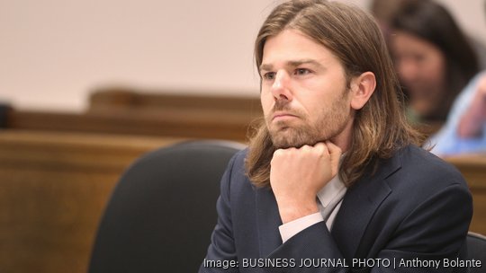 Dan Price of Gravity stands trial at King County Superior Court in Seattle, Wash. on June 2, 2016.